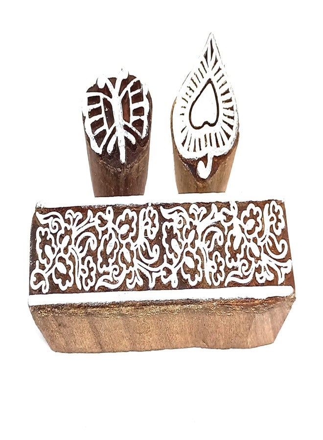 MasterLock Wooden Stamps Elephant, Horse, Paan, Butterfly, Border Printing Blocks - Image 3